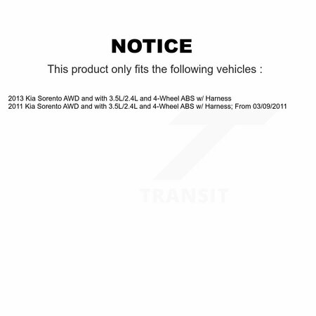 Mpulse Rear Right ABS Wheel Speed Sensor For Kia Sorento AWD with 3.5L 2.4L 4-Wheel SEN-2ABS2454